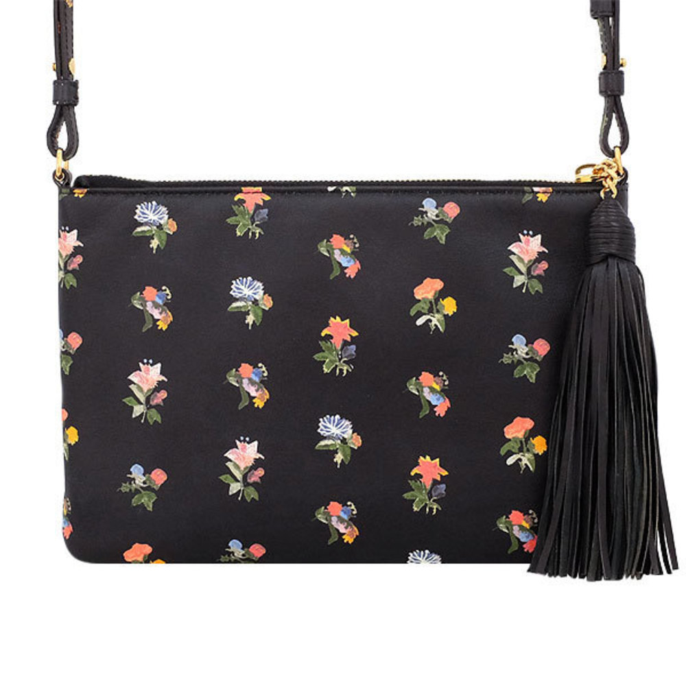 Saint Laurent Shoulder Prairie Flower Crossbody Black View 2